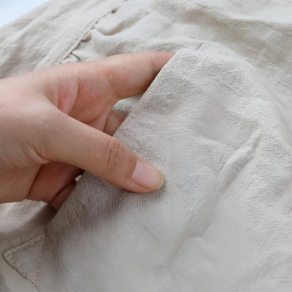 Rustic Ruffled Linen Apron With Adjustable Waist Tie