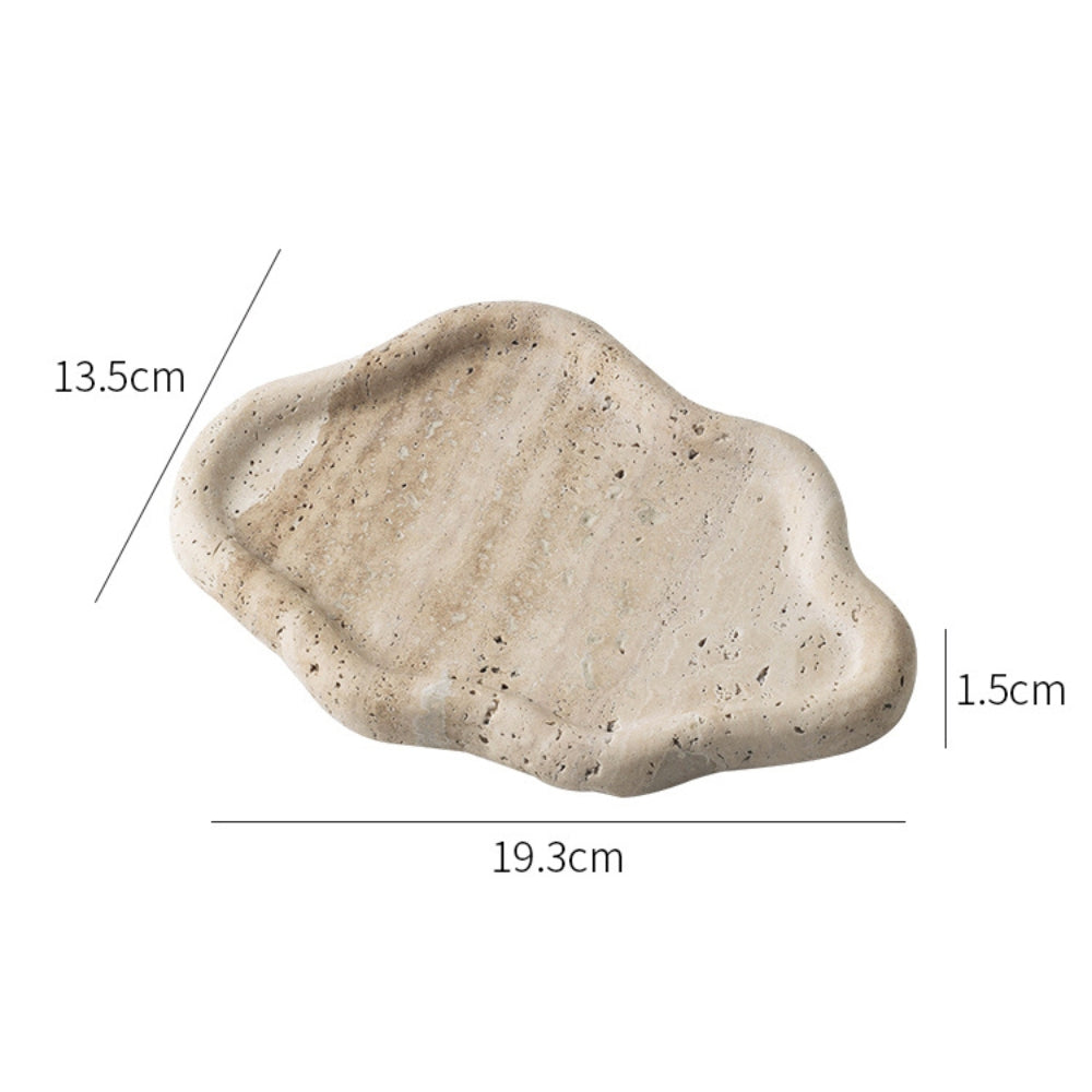Minimalist Organic Stone Jewelry Tray With Natural Texture