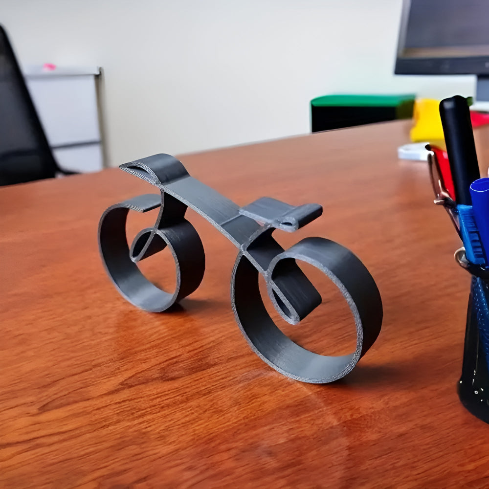 Modern Metal Bicycle Sculpture With Abstract Design