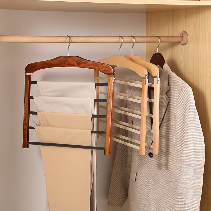 Walnut Wood Multi-Bar Pant Hanger
