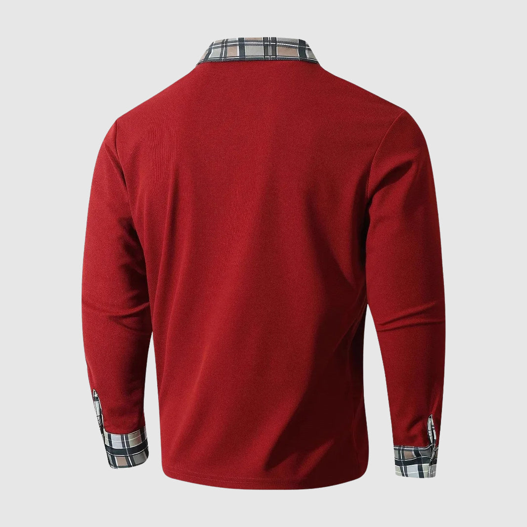Theodore Slim Fit Polo Shirt | Collared Button Placket Polo Shirt