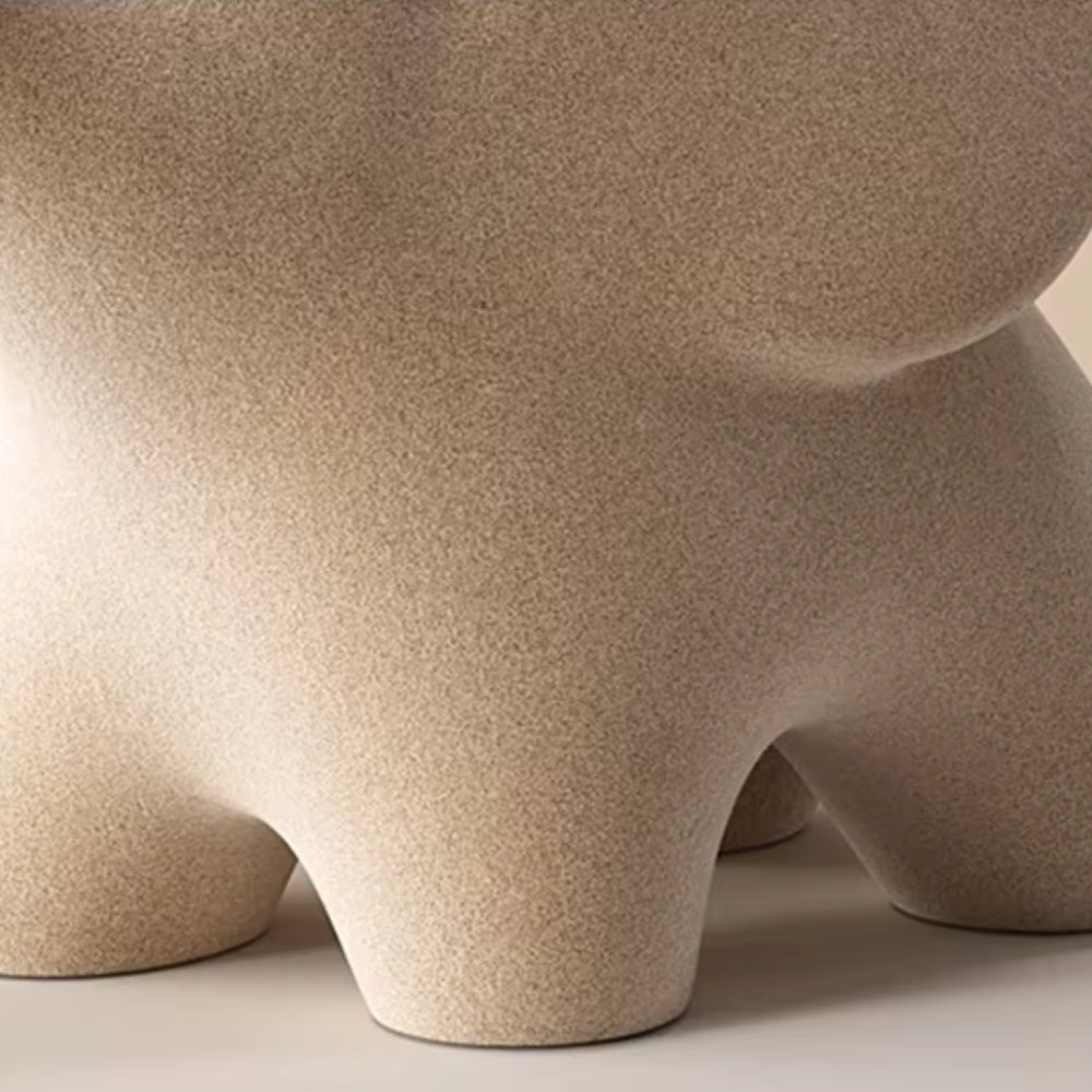 Modern Resin Elephant Figurine With Uplifted Trunk