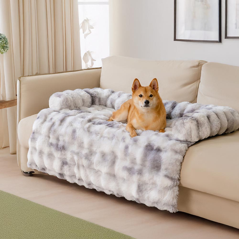 Pet Sofa Protector With Plush Fabric and Non-Slip Backing