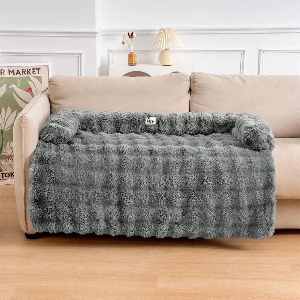 Pet Sofa Protector With Plush Fabric and Non-Slip Backing