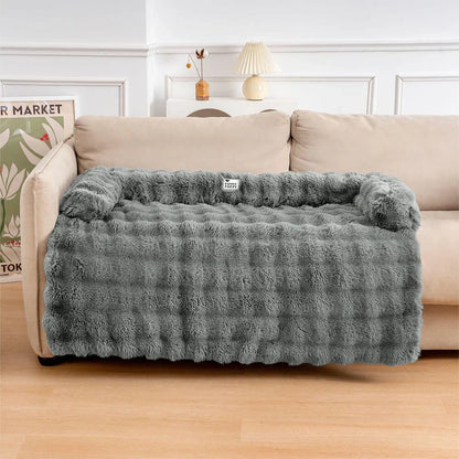 Pet Sofa Protector With Plush Fabric and Non-Slip Backing