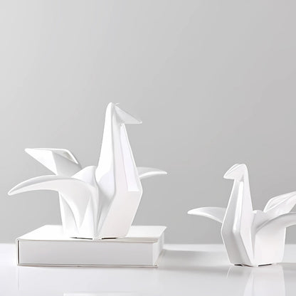 Minimalist Ceramic Bird Sculpture With Glossy Finish