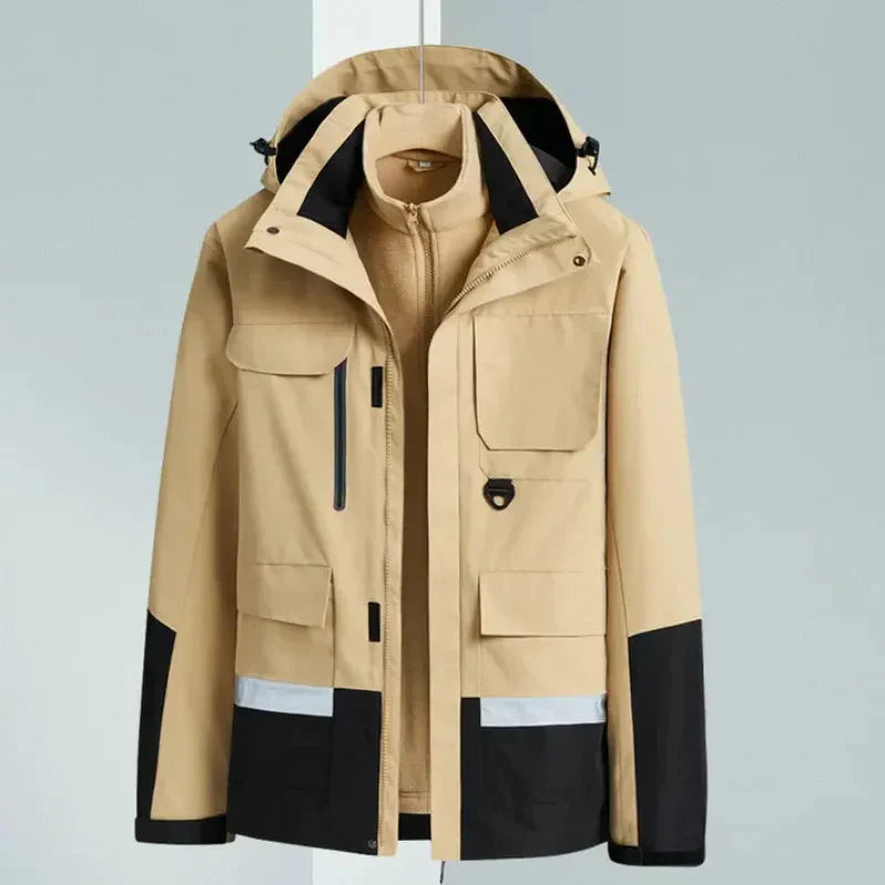 Theodore Relaxed Fit 2 Piece Set Jacket | Hooded Pockets Outdoor 2 Piece Set Jacket