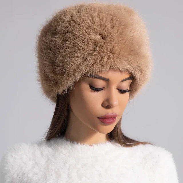 Rosie Furry Open-Top Fur Headband | Round Winter Hair Band