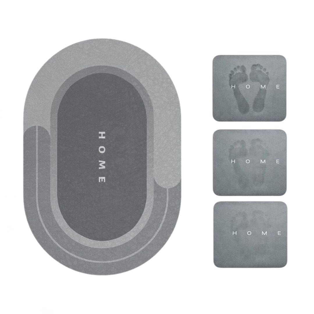 Oval Bath Mat With Non-Slip Absorbent Surface