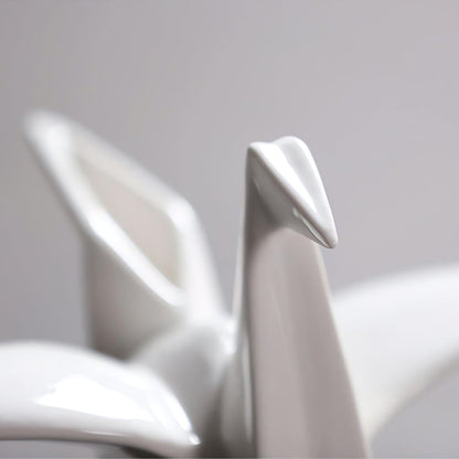 Minimalist Ceramic Bird Sculpture With Glossy Finish