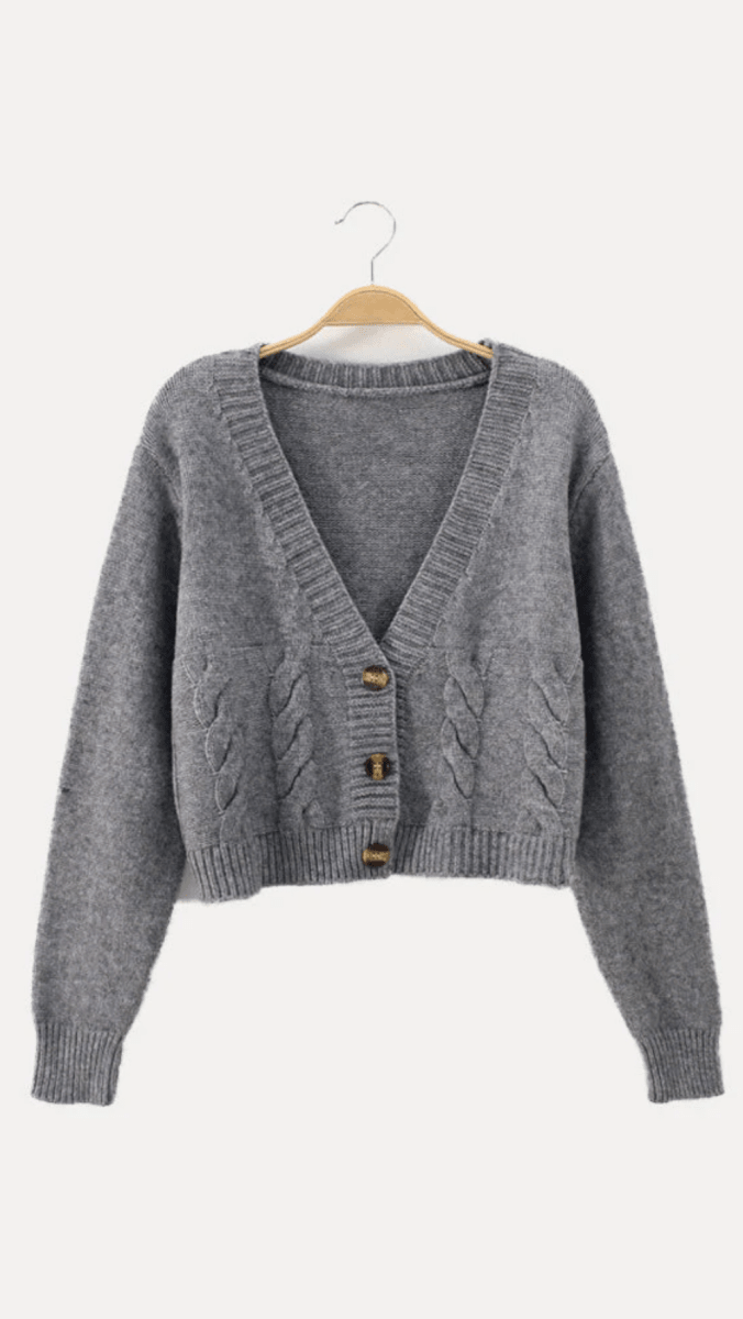 ZENDAYA - Cropped Cable Knit Cardigan VIP