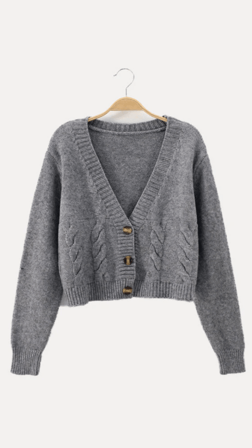 ZENDAYA - Cropped Cable Knit Cardigan VIP