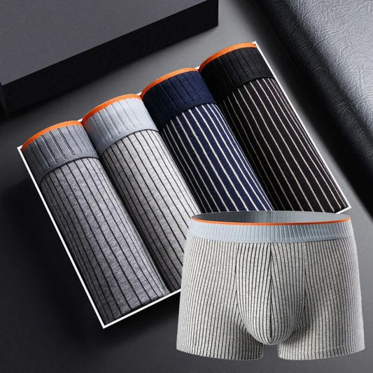 Noah Form-Fitting Striped Boxer Briefs | Ribbed Contrasting Waistband Boxer Briefs