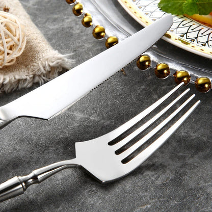 Stainless Steel Flatware Set with Polished Finish