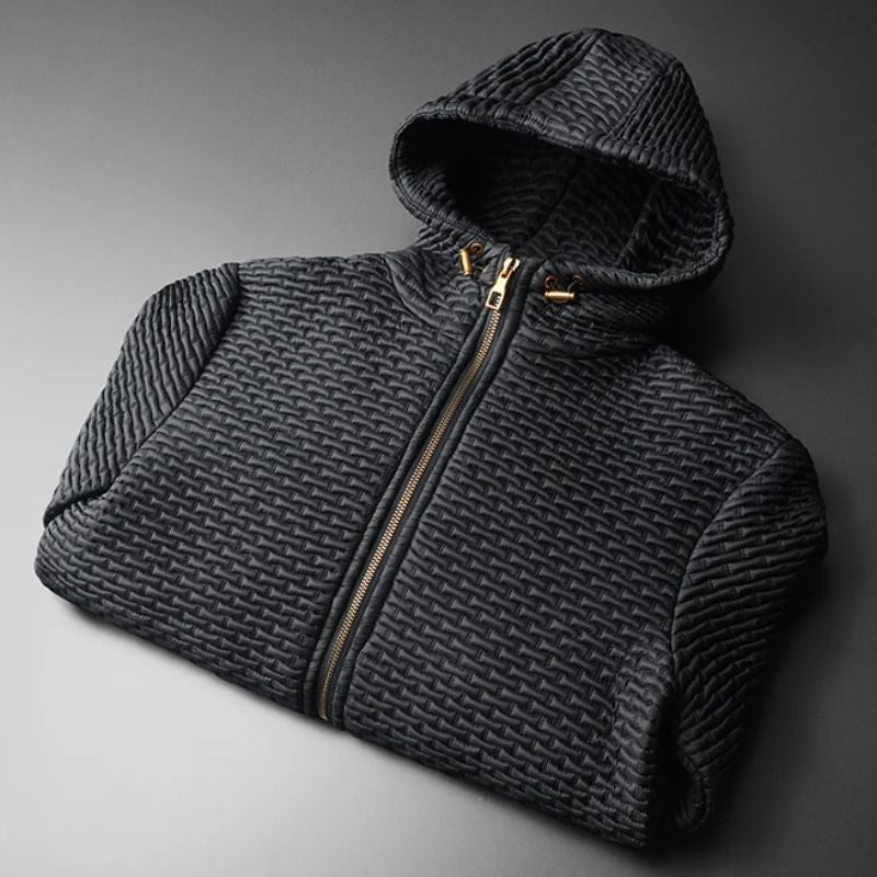 Oscar Quilted Hooded Jacket | Casual Zip-Up Gold-Tone Jacket