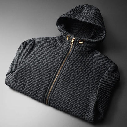 Oscar Quilted Hooded Jacket | Casual Zip-Up Gold-Tone Jacket