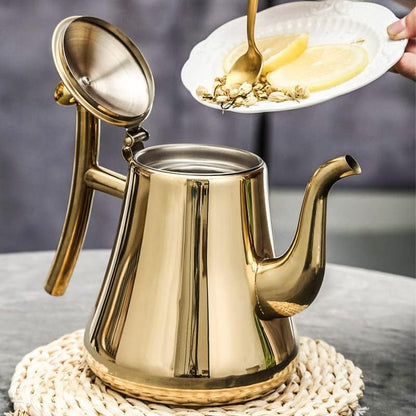 Modern Stainless Steel Teapot with Infuser