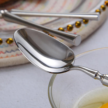 Stainless Steel Flatware Set with Polished Finish