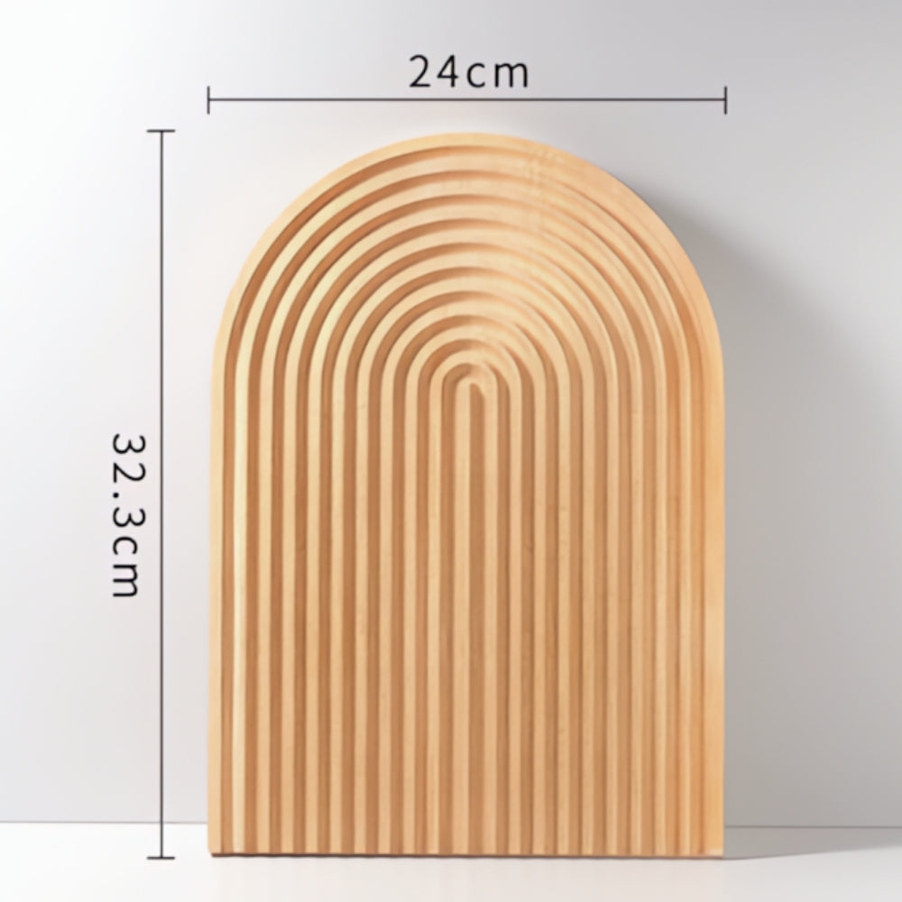 Nordic Wooden Ripple Serving Tray With Curved Edges