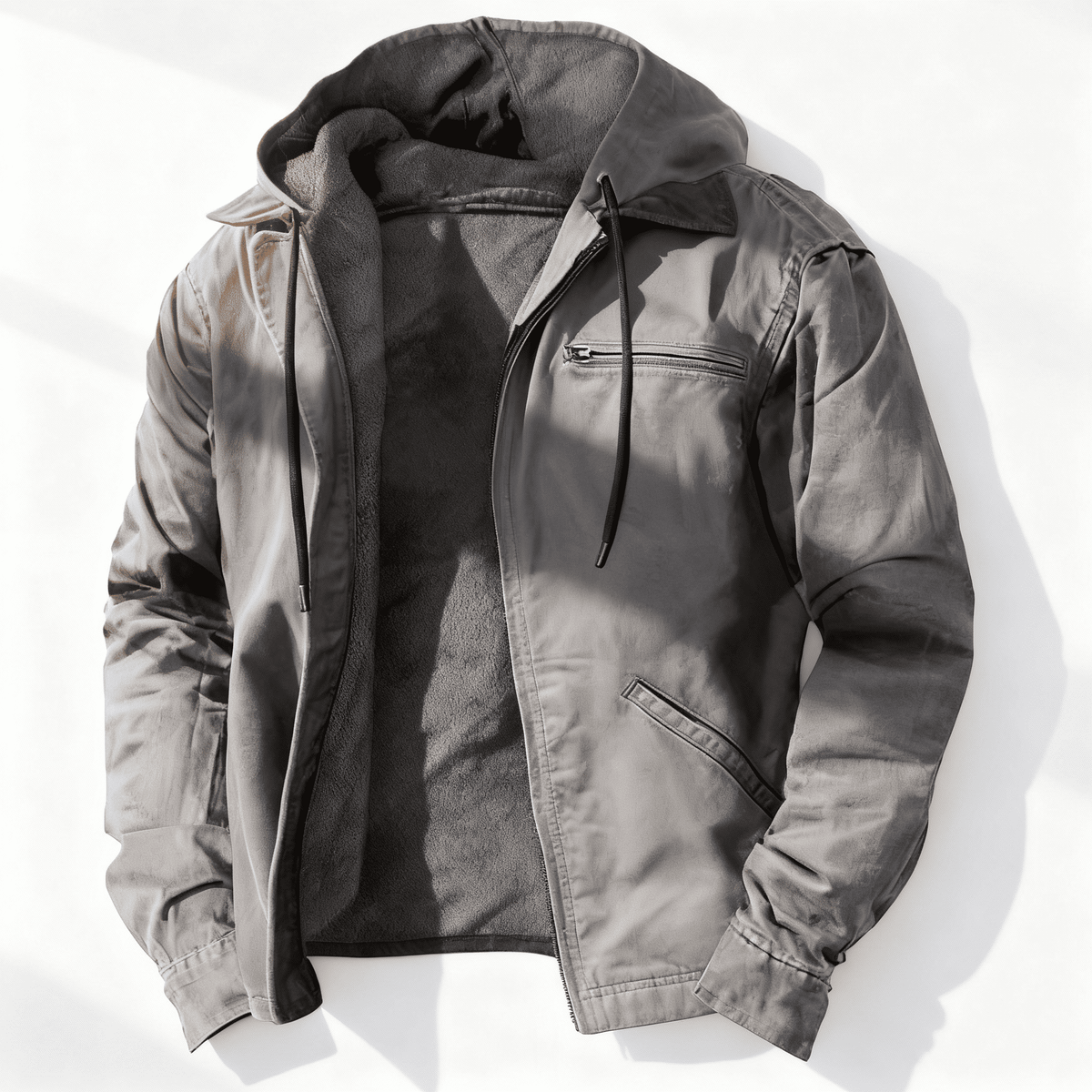 Oliver Hooded Jacket | Zipper Drawstring Hooded Jacket