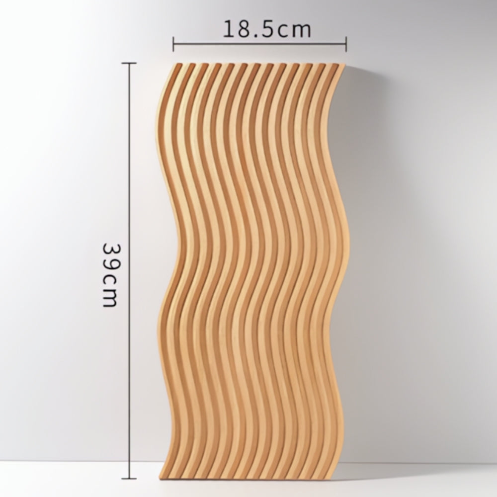 Nordic Wooden Ripple Serving Tray With Curved Edges