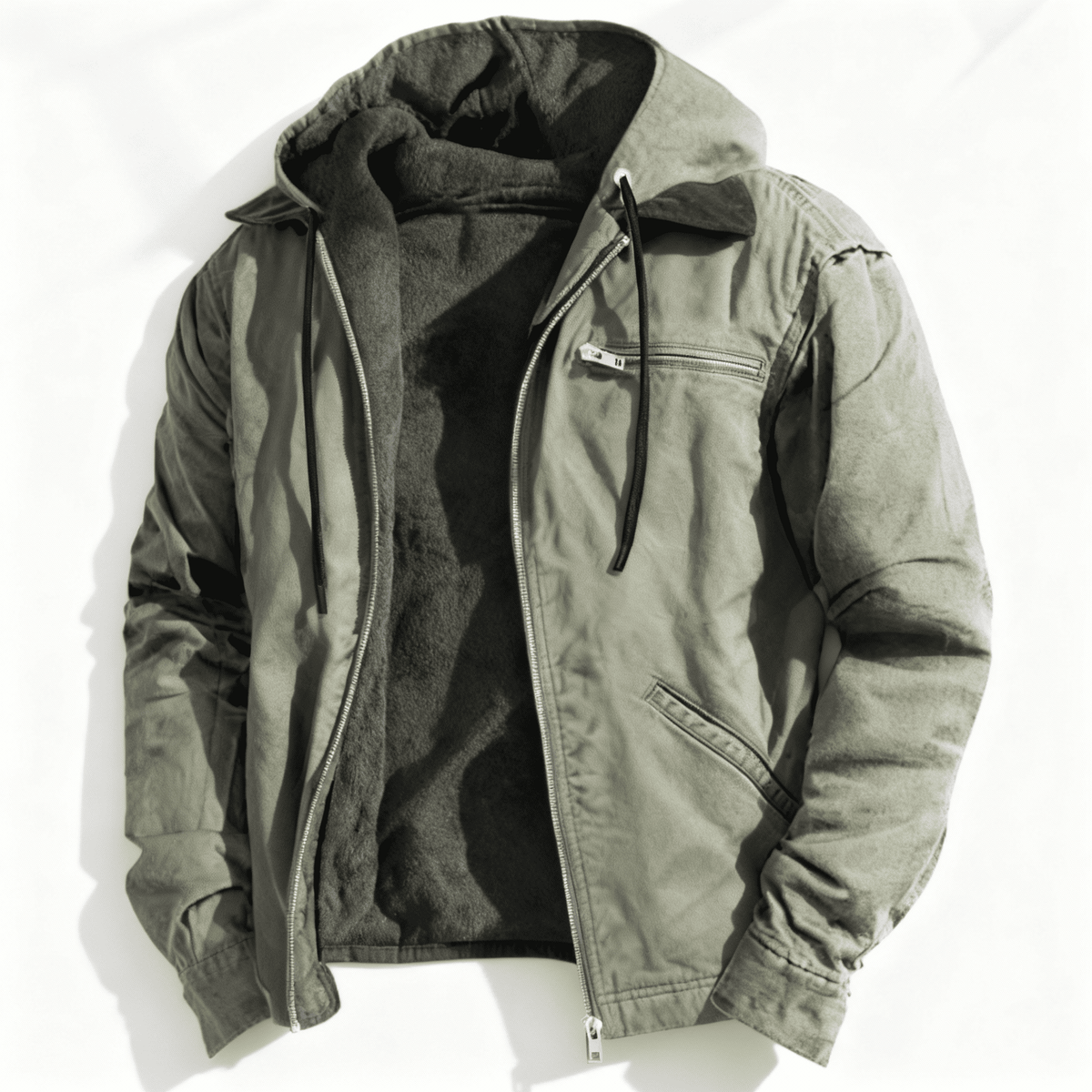 Oliver Hooded Jacket | Zipper Drawstring Hooded Jacket