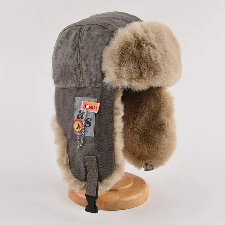 Theo Structured Trapper Hat | Ear Flaps Fur Lined Chin Strap Hat