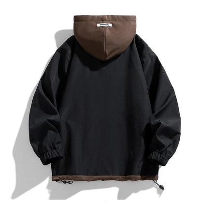 Noah Oversized Layered Hooded Jacket | Drawstring Pockets Jacket