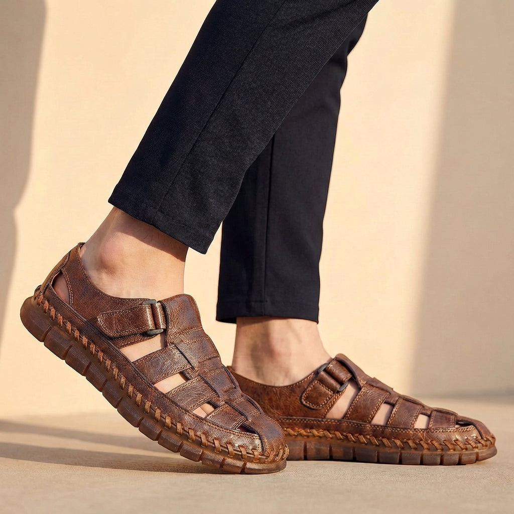 Refined Fisherman Sandals with Woven Lattice Upper and Adjustable Strap