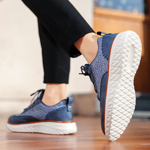 Oliver Low-Top Oxford Sneakers | Brogue Detailing Basketweave Sneakers