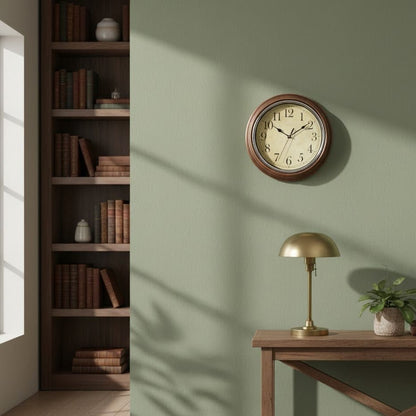 Traditional Bronze Frame Wall Clock With Quartz Movement