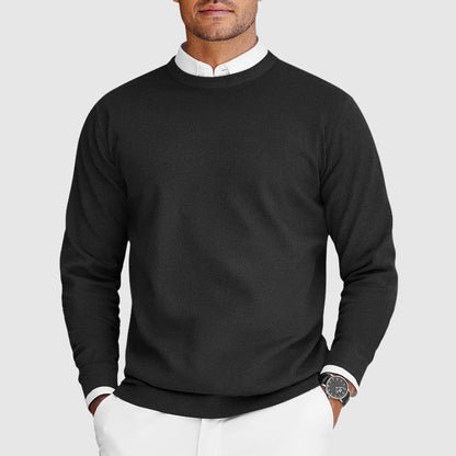 Thomas Ribbed Textured Knit Crewneck Sweater | Solid Long Sleeve Sweater