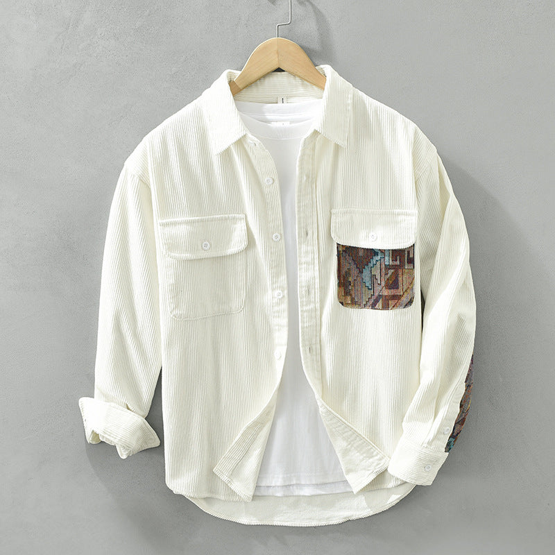 Samuel Corduroy Relaxed Fit Shirt | Collared Long Sleeve Shirt