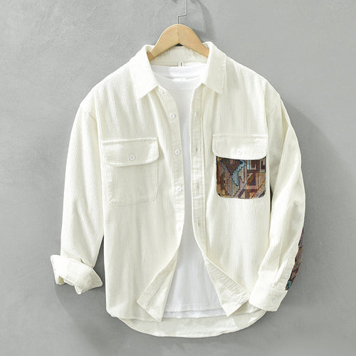 Samuel Corduroy Relaxed Fit Shirt | Collared Long Sleeve Shirt