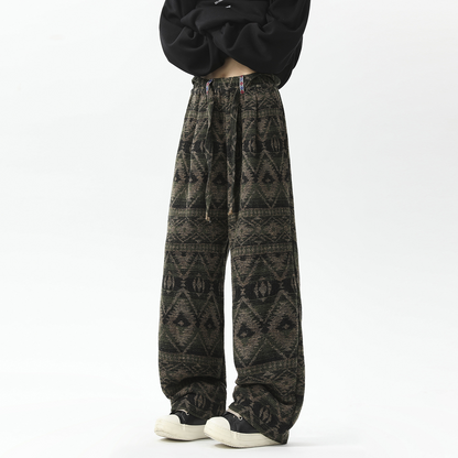 Timothy Aztec Joggers | Relaxed-Fit Wide-Leg Joggers with Traditional Aztec Print