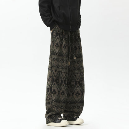 Timothy Aztec Joggers | Relaxed-Fit Wide-Leg Joggers with Traditional Aztec Print