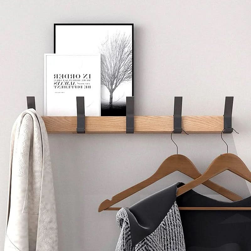 Nordic Wall Hook Rack With Adjustable Metal Hooks