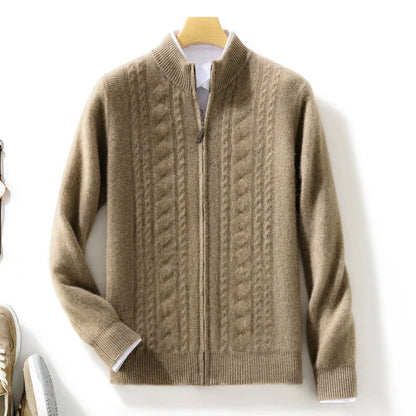 Mock Neck Zippered Chasmere Knit