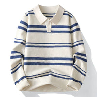 White with Blue Stripes
