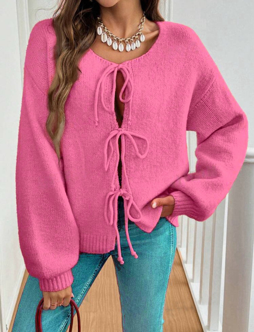 Amara Lace Up Sweater