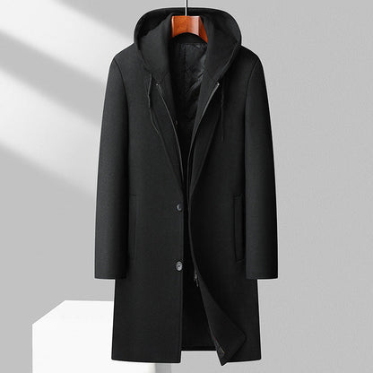 Alessio Hooded Wool Overcoat