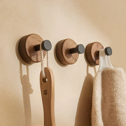 Nordic Minimalist Wood and Metal Wall Hook