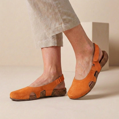 Refined Slingback Sandals with Sculpted Footbed and Side Cutouts