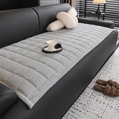 Quilted Couch Cover With Non-Slip Backing