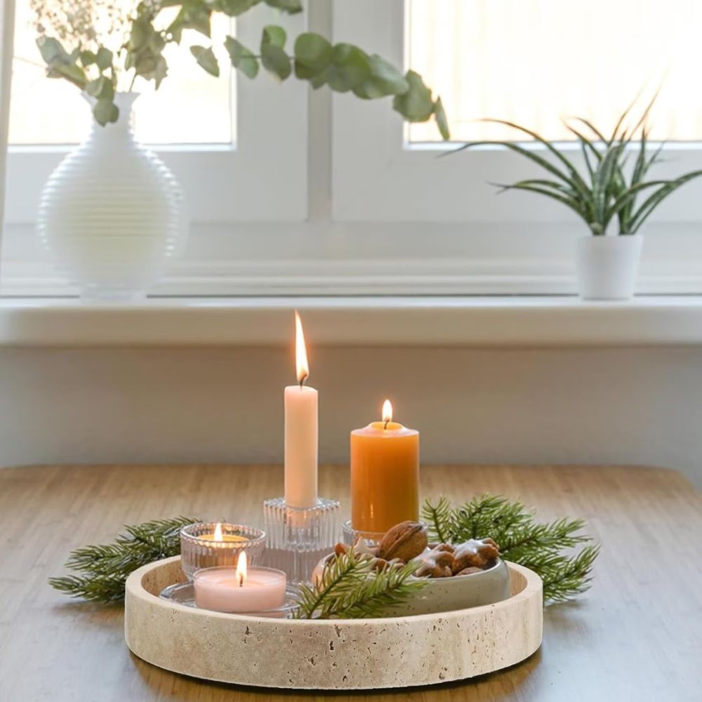 Travertine Stone Tray With Smooth Surface