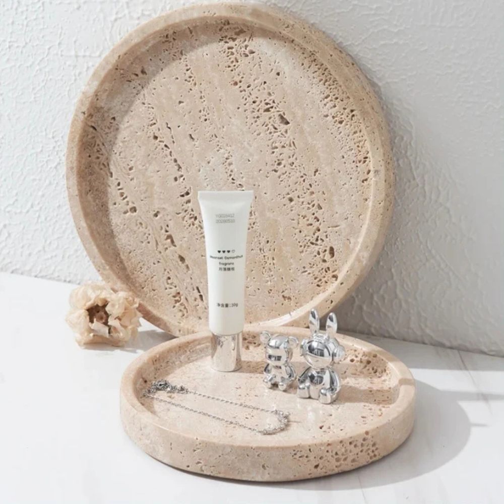 Travertine Stone Tray With Smooth Surface