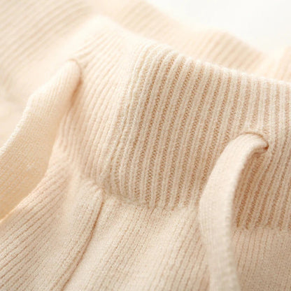 Amelia Wide-Leg Knit Trousers | Drawstring Waist Knit Trousers