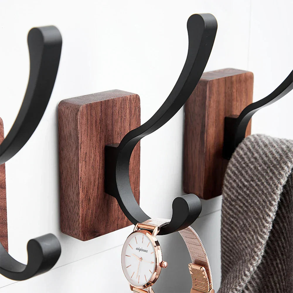 Nordic Minimalist Wood and Metal Wall Hook