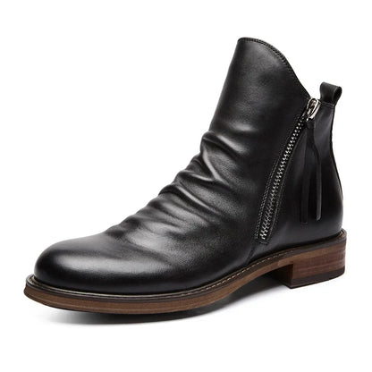 Sebastian Ankle-Length Boots | Ruched Burnished Toe Boots