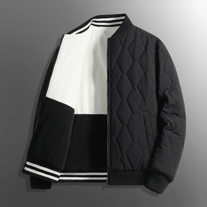 Theo Quilted Bomber Jacket | Reversible Diamond Pattern Jacket